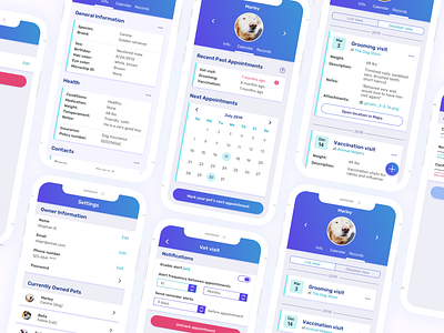 Daily UI 006 & 007 - Profile and Settings daily ui 006 daily ui 007 dailyui medical pet profile settings sketch ui design ux design