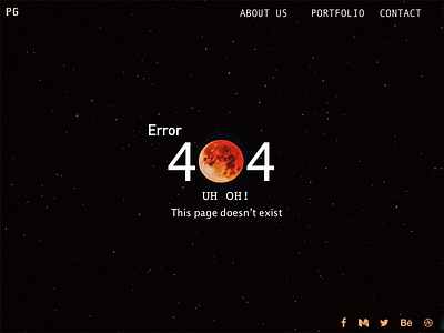 404 Error page dailyui productdesign uidesign ux