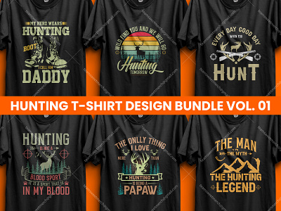 Trendy Hunting T-Shirt Design Bundle