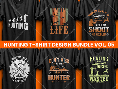Merch by Amazon Best Selling Hunting T-Shirt Design Bundle