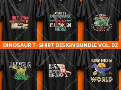 Merch by Amazon Best Selling Dinosaur T-Shirt Design Bundle