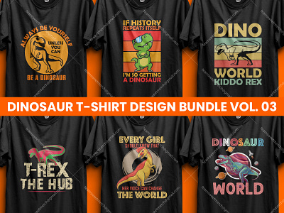 Merch by Amazon Best Selling Dinosaur T-Shirt Design Bundle