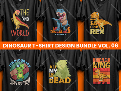 Merch By Amazon Best Selling Dinosaur T-Shirt Design Bundle By Abir Sarkar  On Dribbble