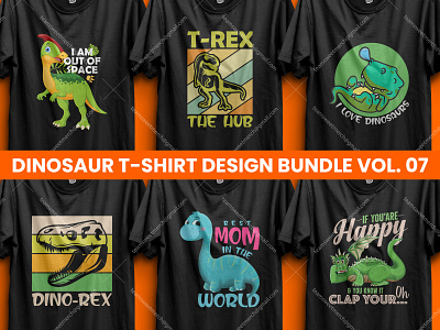 Merch by Amazon Best Selling Dinosaur T-Shirt Design Bundle
