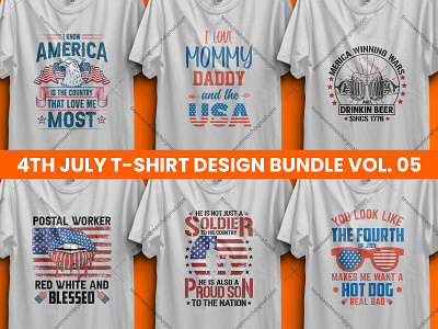 Merch by Amazon Best Selling 4th July T-Shirt Design Bundle