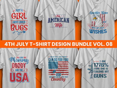 Merch by Amazon Best Selling 4th July T-Shirt Design Bundle