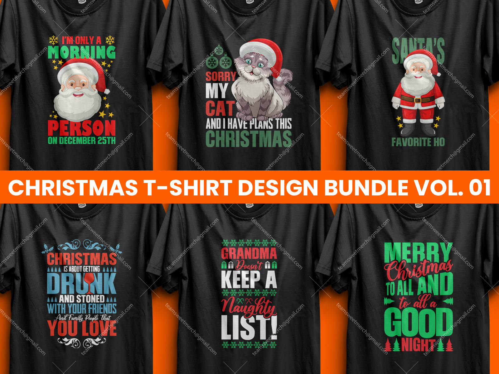 Merch by Amazon Best Selling Christmas T-Shirt Design Bundle by Abir ...