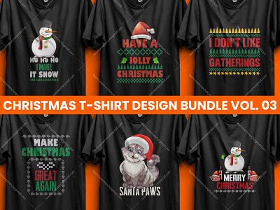 Merch by Amazon Best Selling Christmas T-Shirt Design Bundle V-3