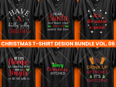 Merch by Amazon Best Selling Christmas T-Shirt Design Bundle V-6