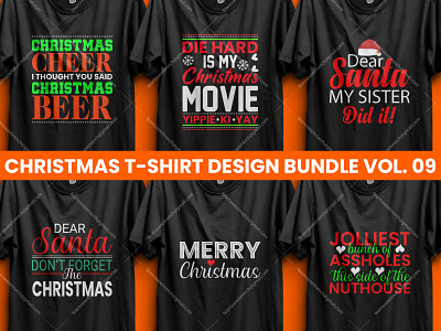 Merch by Amazon Best Selling Christmas T-Shirt Design Bundle V-9