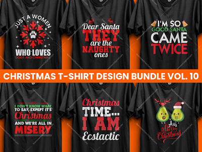 Best Selling Christmas T-Shirt Design Bundle V-10