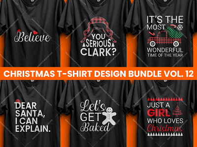 Best Selling Christmas T-Shirt Design Bundle V-12