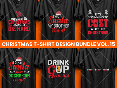Best Selling Christmas T-Shirt Design Bundle V-15