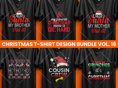 Best Selling Christmas T-Shirt Design Bundle V-16