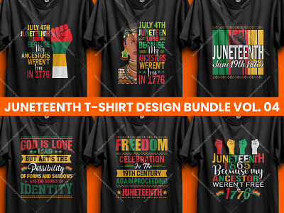 Best Selling Juneteenth T-shirt Designs Bundle V- 04 best selling t shirt best t shirt designer black history day black month black queen custom lettering custom shirt freedom funny t shirt design graphic design juneteenth juneteenth day merch by amazon motivational quotes t shirt t shirt design idea t shirt designer t shirts idea trendy t shirt typography