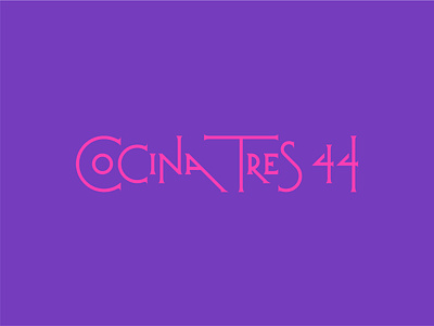 Cocina Tres 44 Logotype branding custom type design leyda luz logo logo restaurant logotype monterrey vector