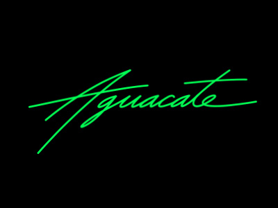 Aguacate aguacate avocado green neon signature word