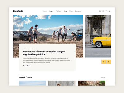 Munfarid blog clean creative design minimal minimalist web white wordpress yellow