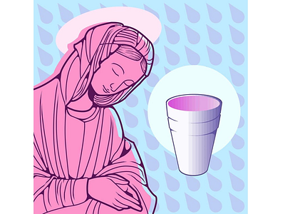 The Holy Grail design drawing illustration purple