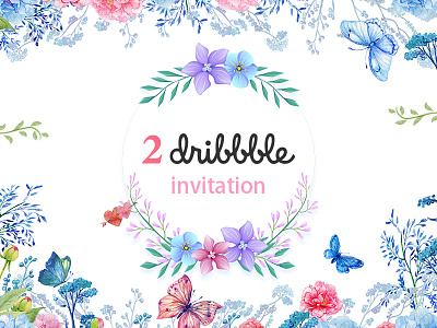 Dribbble invite 2 art design draft dribbble giveaway illustration invitation invite invites