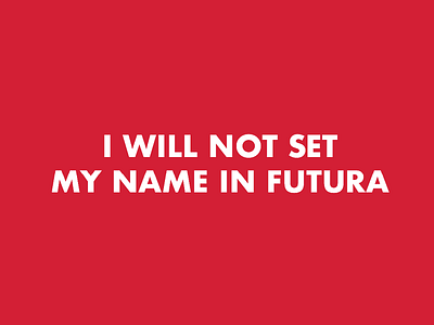 In Futura brand futura red self typography