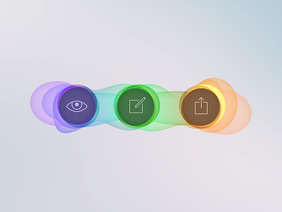 See, write and share bubbles colors icons illustration