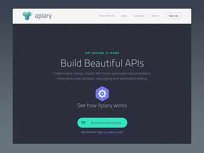 Apiary Is Growing apiary button design header homepage icon landing web