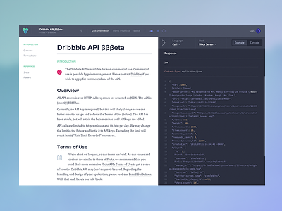 Dribbble API in Apiary