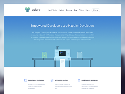 Apiary for Enterprise animation apiary enterprise gif header landing page product site web website