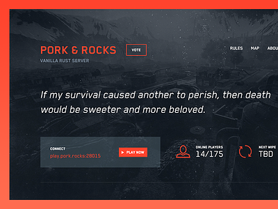 Pork & Rocks design game rust server web website wordpress