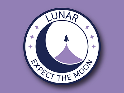 Lunar - Expect The Moon - Sticker design expect the moon illustration lunar moon rocket space stars sticker vector