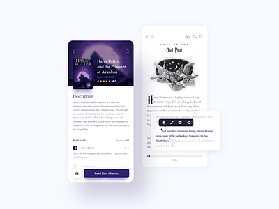 Reading App Concept book color harrypotter mobile ui reader reading ui ui design ux