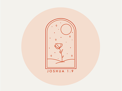 Joshua 1:9 line art simple vector