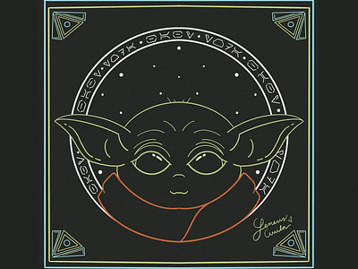 Baby Yoda | Mandalorian baby yoda design digital digital 2d disney disney art graphic illustration line art mandalorian simple starwars yoda