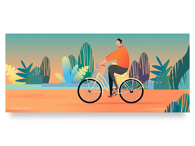 Illustration#A NORMAL DAY design dribbble flat illustration