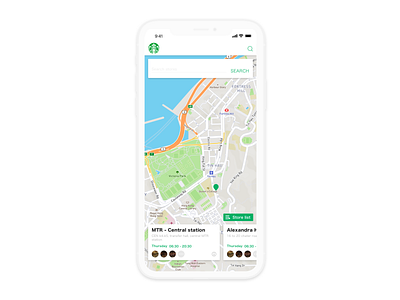 Starbucks ui app design dribbble flat map sketch starbucks ui ux