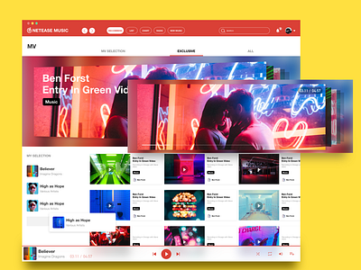 Netease Music MV part2 branding design icon ipad music mv ui ux vision