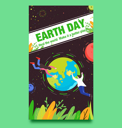 Earth Day illustration design dribbble earth earth day enviroment flat green illustration plant ui