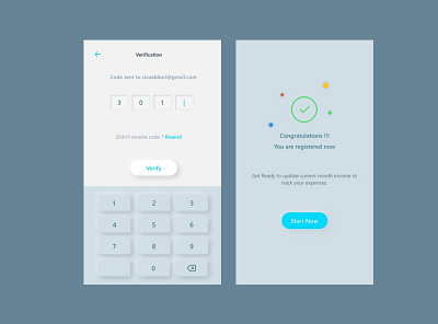 Verification Screen Neumorphic Design design neumorphism ui ui design uiux ux visual design