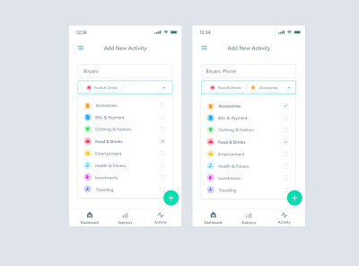 Add New Activity Screens design ui ui design uiux ux visual design