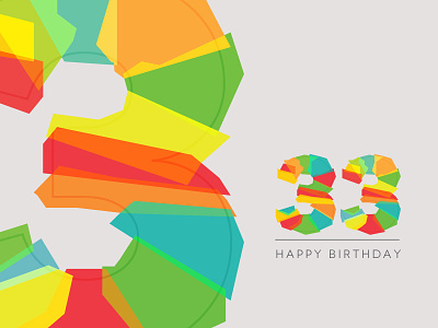 33 birthday multi color typography