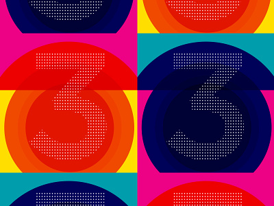 33 3 33 bright numbers typography