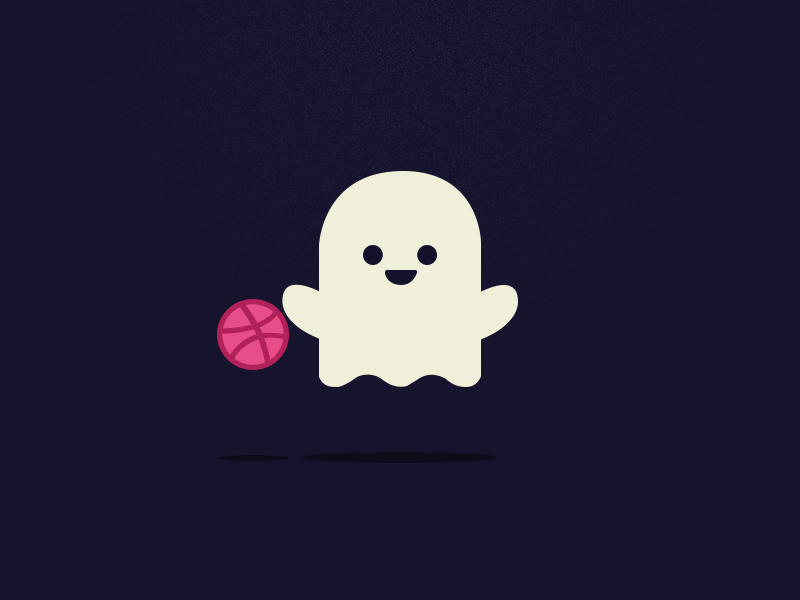 Hello Dribbble animation debut first ghost gif halloween illustration invite shot