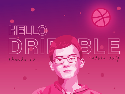 Hello Dribbble design first shot flat illustration inkscape vector