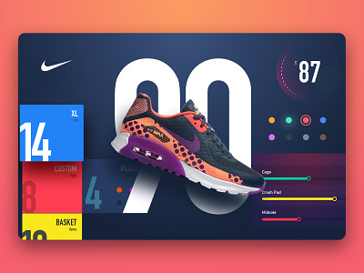 Nike90 Store 90 flat futuristic material design metro modern nike sketch store ui ultra website