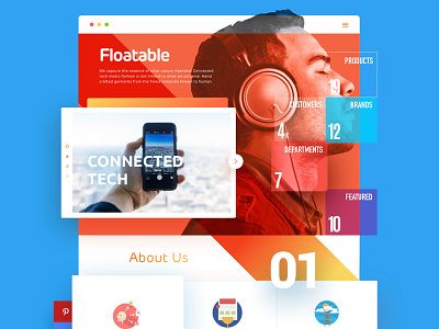 Floatable app block colourful diagonal floatable geometric grid modular sketch ui vibrant web design