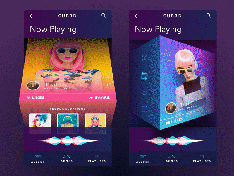 C U B 3 D 3d after effects animation cub3d cubed gif interaction mobile music sketch transitions