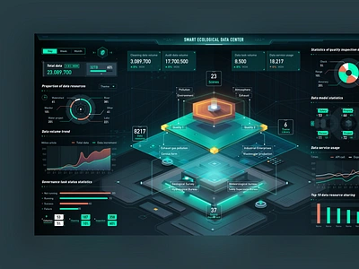 Data multi-dimensional visualization screen design illustration sketch ui