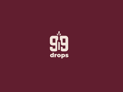 99 drops logo 99 bottle brand clean crown drink drop fun icon identity juice logo mark negative space party symbol