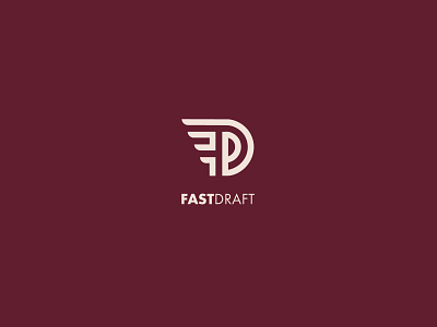 Fast Draft Logo brand clean draft fast font geometric geometry icon identity illusion lines logo mark negative space symbol type typography